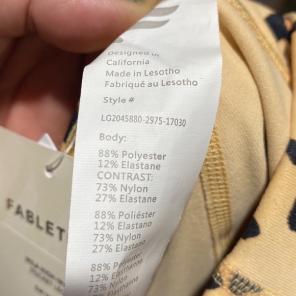 Fabletics Mila Leggings NEW high waisted mesh pocket sides upf 50+ leopard - Picture 6 of 7